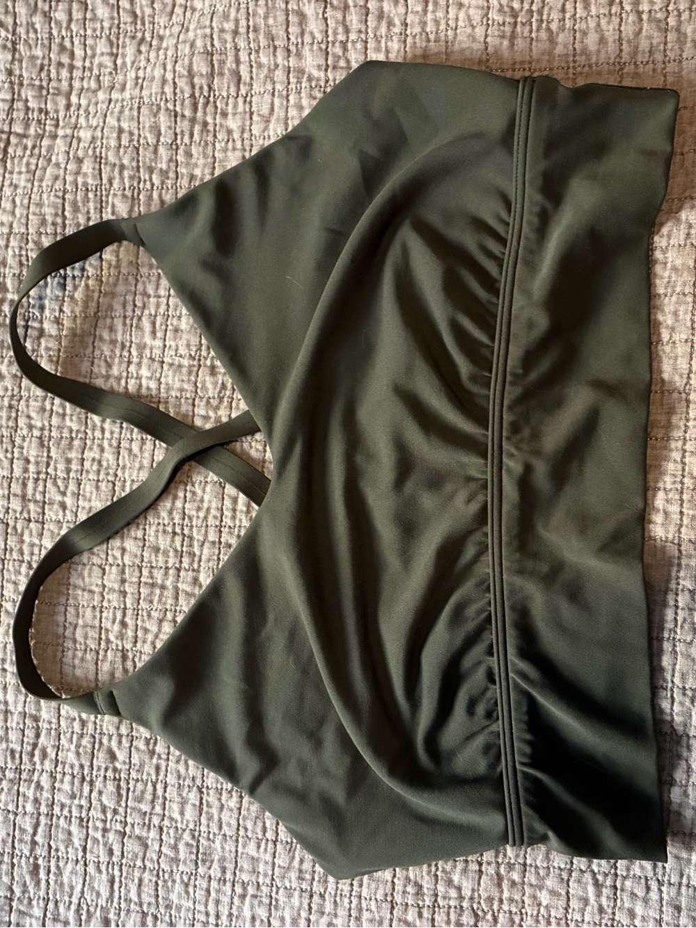 aerie Olive Green Cross-Back Sports Bralette